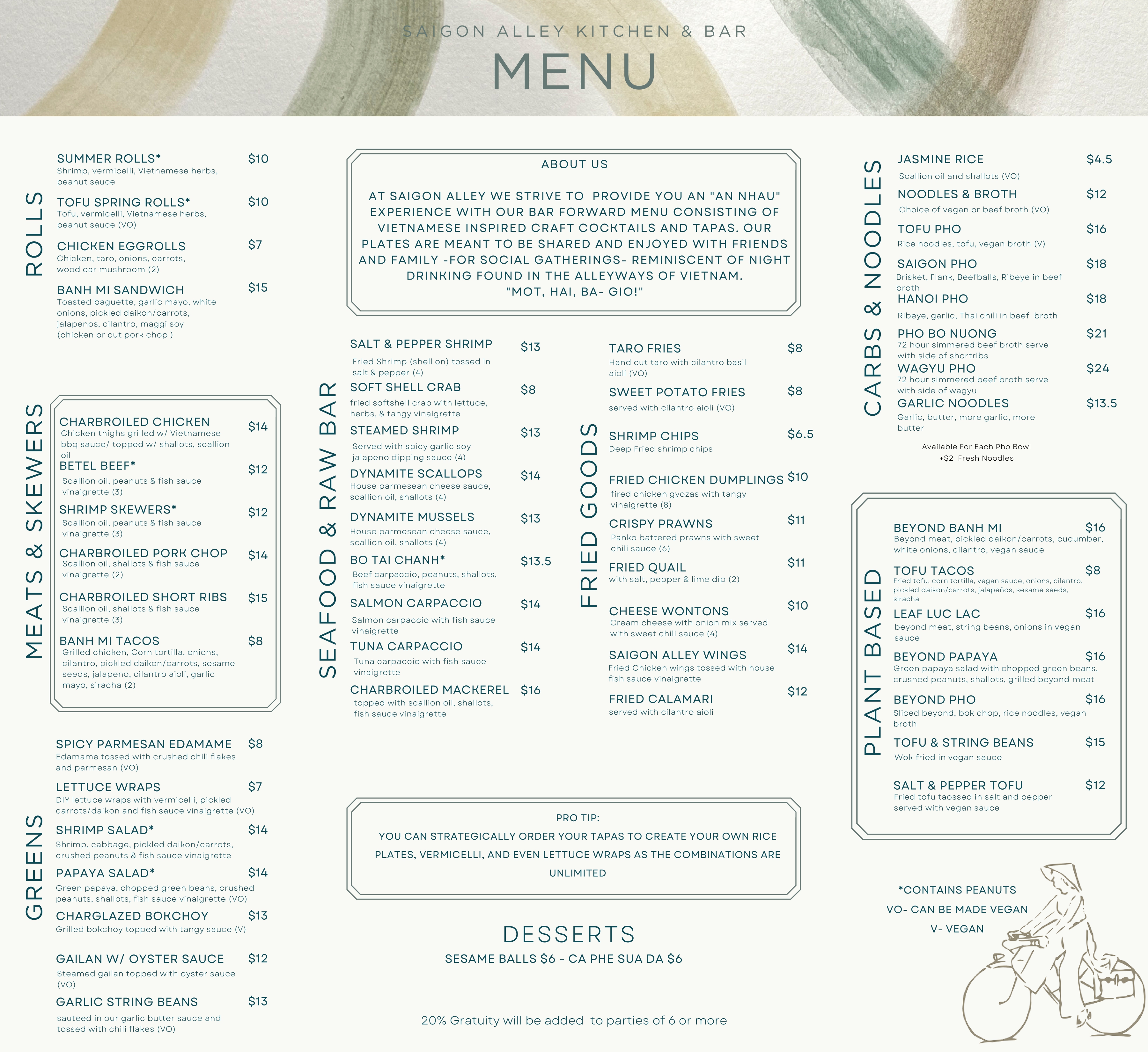 Saigon Alley Midtown entree menu
