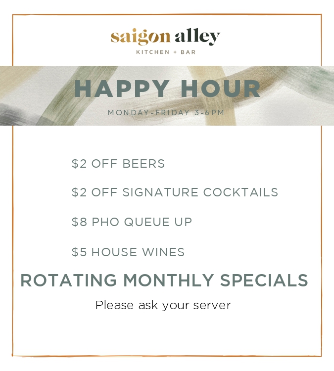 Saigon Alley Midtown happy hour menu